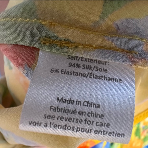 Caroline Constas Long Formal Gown Trumpet Silk Floral Boho Flare Size Large - Picture 7 of 8